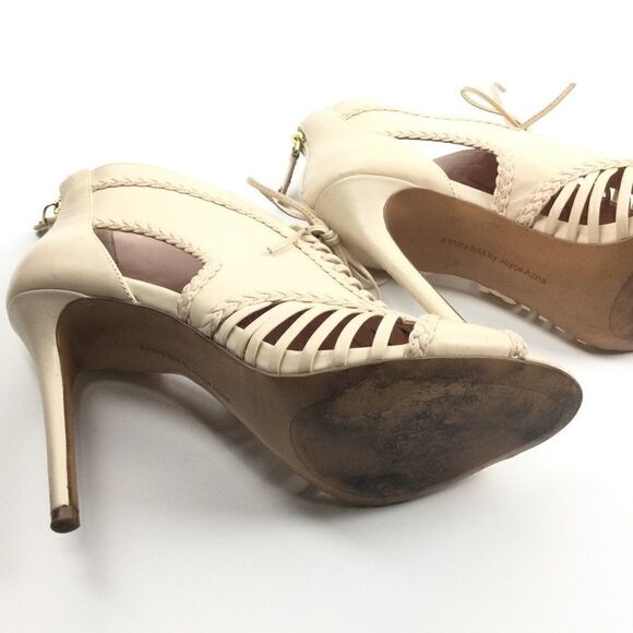 Avec Les Filles Pink Heels, Peep Toe Laced Booties, Size - 9M - Picture 8 of 13